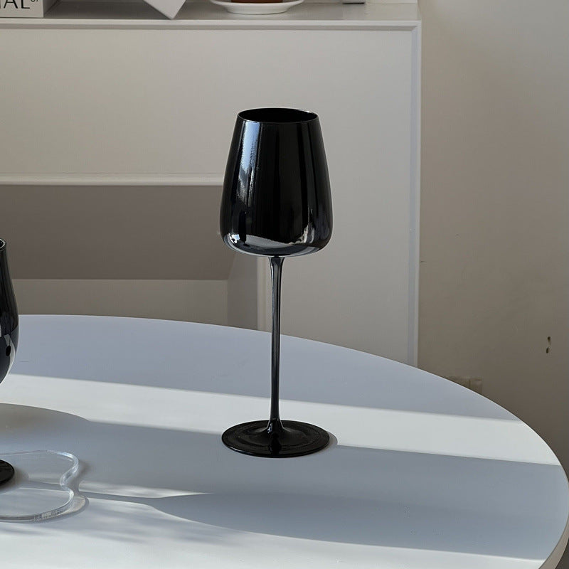 Black Porcelain Crystal Wine Glass